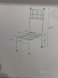 Set tavolo e sedie da giardino in ferro battuto