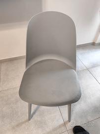 Set 4 sedie in polipropilene grigio chiaro