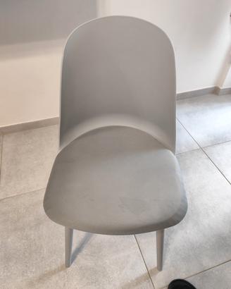 Set 4 sedie in polipropilene grigio chiaro