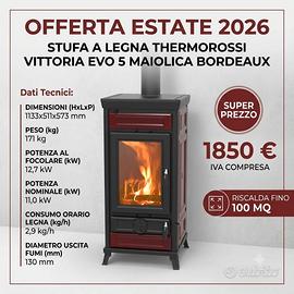 STUFA A LEGNA VITTORIA SVUOTATUTTO AGOSTO 2026
