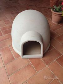 Cuccia Per Cani Igloo Misura Media - Design A Cupola, Colore Tortora, 65x50h Cm