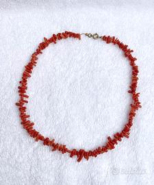 Collana corallo rosso girocollo vintage rametti