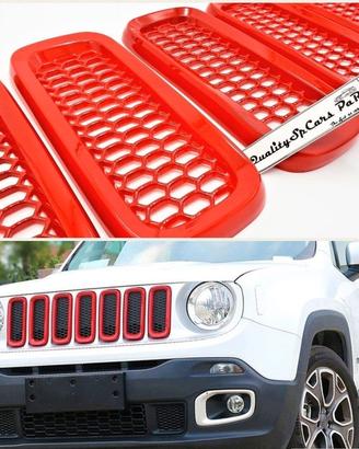Cover Mascherina per JEEP RENEGADE Griglie ROSSE