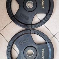 Set 2 Dischi Grip Rivestiti in PU da 15kg ciascuno
