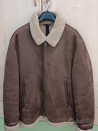 Giaccone uomo in ecopelle scamosciata marrone  Sor