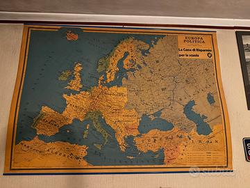 Cartina dell Europa negli anni 70 vintage
