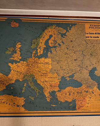 Cartina dell Europa negli anni 70 vintage