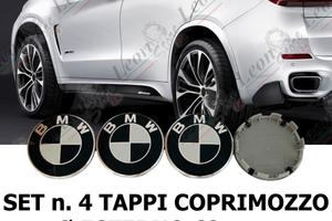 Set N. 4 Tappi Coprimozzo per BMW 68 mm. logo nero