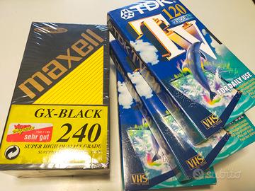 5 video cassette VHS vergini nuove videocassette