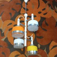 Lampadario Stilnovo con vetri di Murano anni '60