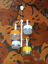 Lampadario Stilnovo con vetri di Murano anni '60