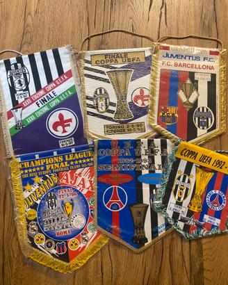 6 Gagliardetti  Juventus Anni'90 Coppe Europee