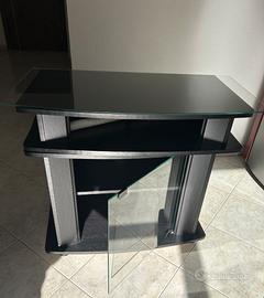 Porta TV Nero c/Ruote Piano Girevole