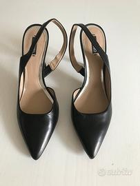 Décolleté elegante  in vera pelle nera tg. 37 (IT)