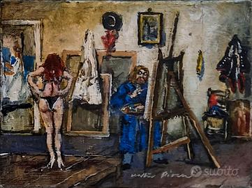 WALTER PIACESI "Pittore e modella"