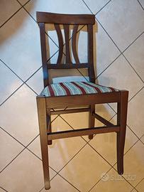 Sedia da scrittoio legno noce con seduta imbottita