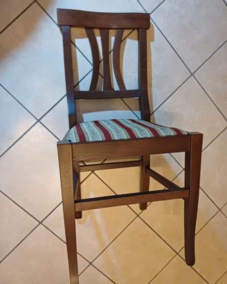 Sedia da scrittoio legno noce con seduta imbottita