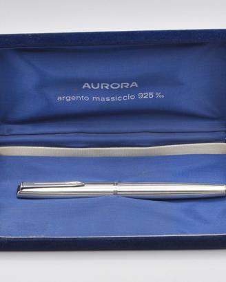 Aurora 98 penna stilografica argento massiccio 925