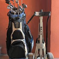 Sacca golf, mazze e carrello