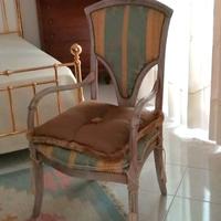 Poltrona in modollino con cuscino (verde-giallo)