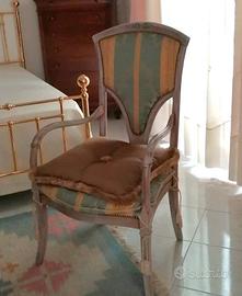 Poltrona in modollino con cuscino (verde-giallo)