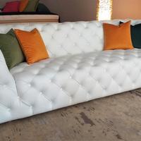Divano Chester Moderno Bluemoon pelle Bianca