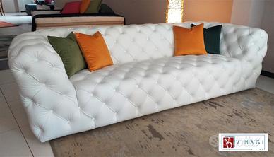 Divano Chester Moderno Bluemoon pelle Bianca