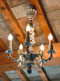 Lampadario vintage Capodimonte Autentico Perfetto