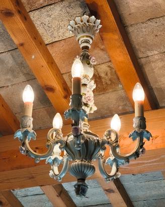 Lampadario vintage Capodimonte Autentico Perfetto