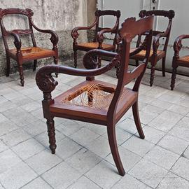 set di sei sedie fine 800 antiche peters genoa