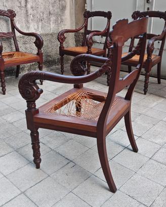 set di sei sedie fine 800 antiche peters genoa