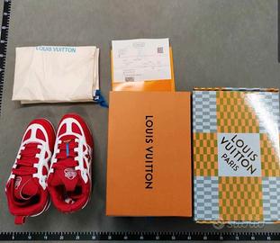 scarpe lv skate rosse bianche