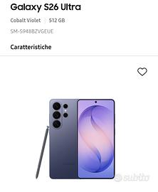 Samsung galaxy s26 ultra 512 GB cobalt violet