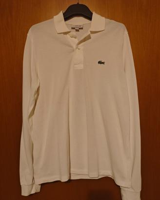 Lacoste bianca manica lunga tg M 