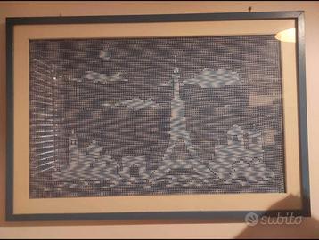 quadro Skyline Parigi uncinetto