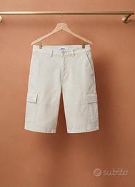 Pantaloncini cargo oversize fit Bershka uomo panna