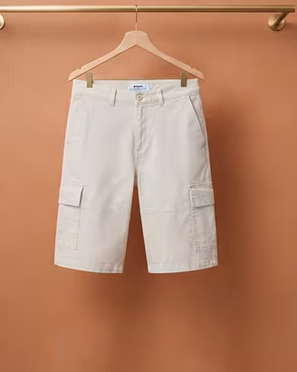 Pantaloncini cargo oversize fit Bershka uomo panna