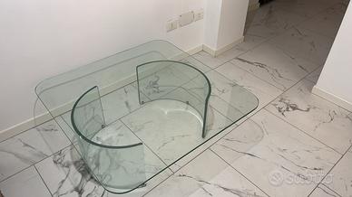 Tavolino da caffè vetro spesso anni ‘70