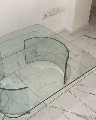 Tavolino da caffè vetro spesso anni ‘70