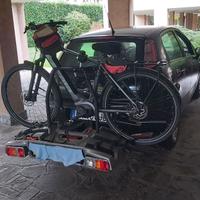 portabiciclette da gancio traino - ribaltabile