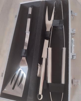 set per barbecue in acciaio inox 