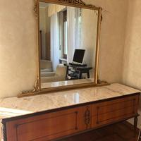 Cassettiera in marmo e legno