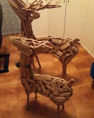 2 renne in legno
