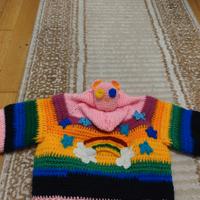 Felpa bambino lana fatto uncinetto 12/18  mesi