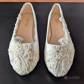 scarpe ballerine 39 matrimonio cerimonia pizzo