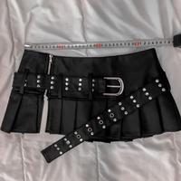Mini Skirt S minigonna a pieghe di pelle