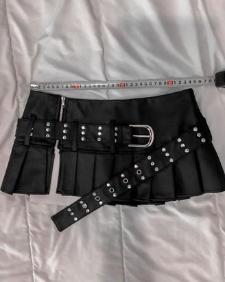 Mini Skirt S minigonna a pieghe di pelle