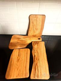 Tagliere in legno naturale di ulivo senza colla