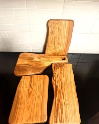 Tagliere in legno naturale di ulivo senza colla