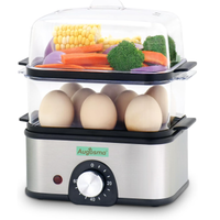 Vaporiera elettrica a 2 piani per cucinare, vapori